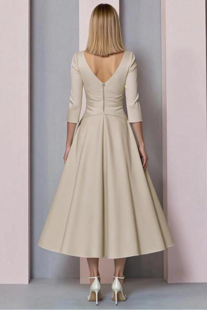 Schlichte Brautmutterkleider Mit Ärmel | Kurze Kleider für Brautmutter-Misshow.de