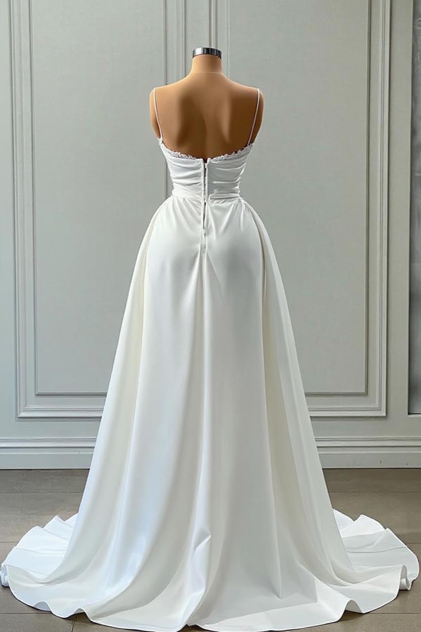 Schlichte Abendkleider Lang Weiß | Abiballkleider Online Kaufen-Misshow.de