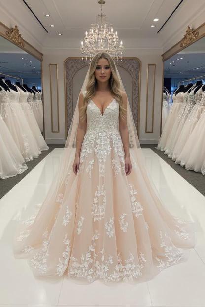 Wunderschöne Hochzeitskledier A Linie | Brautkleider mit Spitze