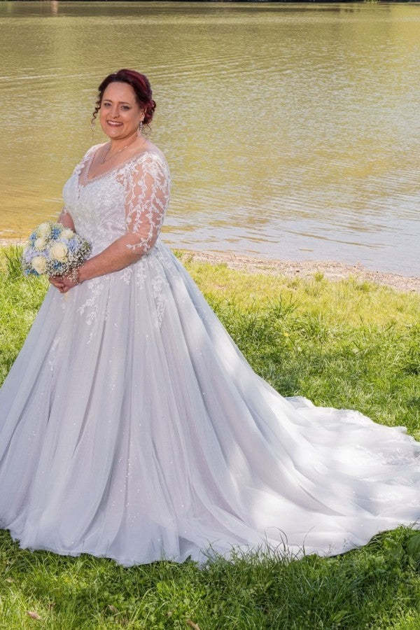 Modern Übergroße Hochzeitskleider A Linie Brautkleider Große Größe