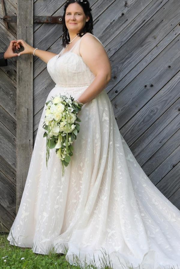 Designer Hochzeitskleider Große Größe A Linie Brautkleider Spitze