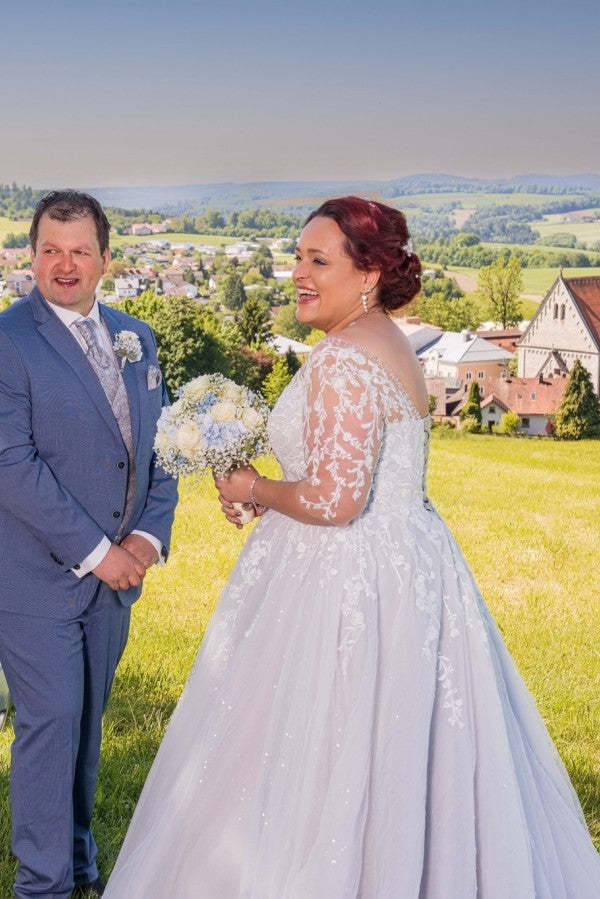 Modern Übergroße Hochzeitskleider A Linie Brautkleider Große Größe