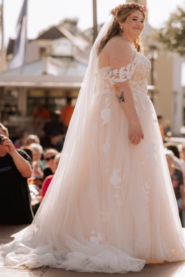 Elegantes Brautkleid für Standesamt Boho Hochzeitskleider Große Größen