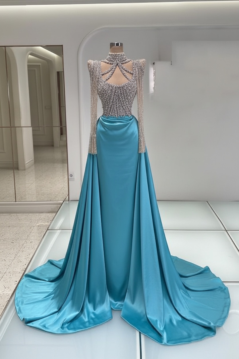 Schwarzes Abendkleid Lang Mit Ärmel Ballkleider Abiballkleider Online
