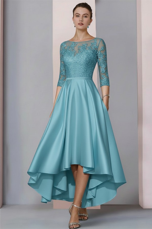 Schwarzes Brautmutterkleid Kurz | Brautmutterkleider mit Ärmel