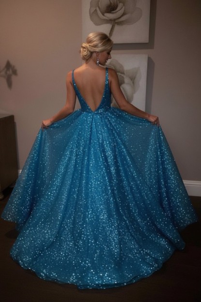 Elegante Abendkleider Lang Weiß Pailletten A Line Abiballkleider Günstig Online