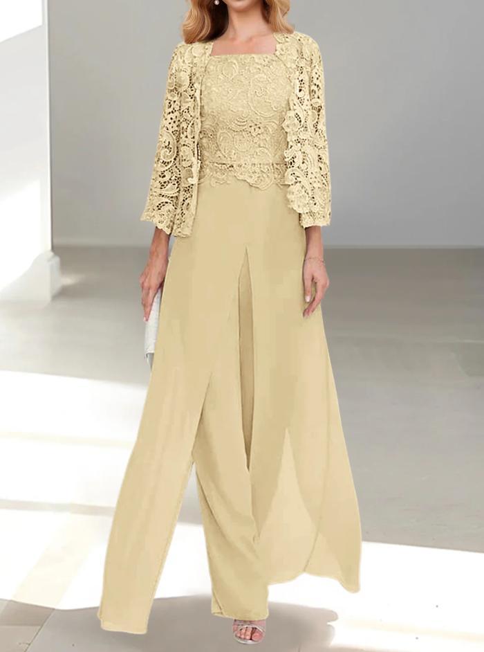 Silber Brautmutterkleid mit Jacket | 3 Teilen Mutterkleider