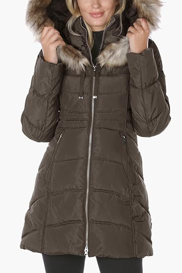 Women's 3/4 Hooded Puffer Jacket