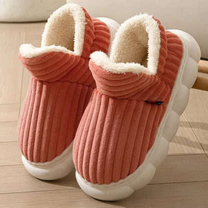 2024 Women Winter Boots Slippers Thickening Plush Warm Snow Boot Couple Thick Heels Cotton Shoes Plus Size Platform Slides Botas