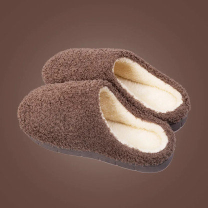 2024 Winter Soft Sole Slippers Men Women Indoor Floor Flat Shoes Autumn Winter Warm Home Cotton Warm Plush Bedroom Slides