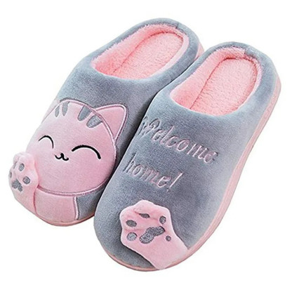 Winter Warm Plush Indoor Slippers Women Fashion Home Slipper Shoes Silent Slides For Bedroom Flat Floor Shoes Couple Slippers