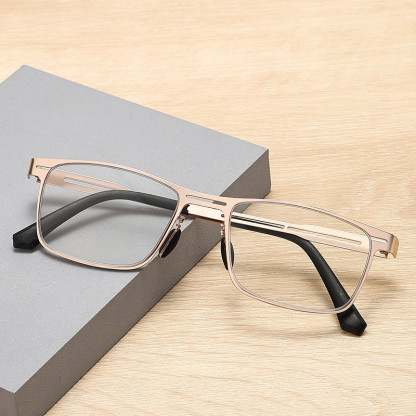 FASHION BUSINESS METAL LARGE FRAME MULTIFOCAL PHOTOCHROMIC GLASSES
