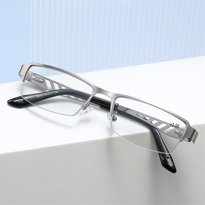 METALL BUSINESS ULTRALEICHTE ANTI-BLAULICHT-LESEBRILLE MIT PHOTOTRÜBUNG