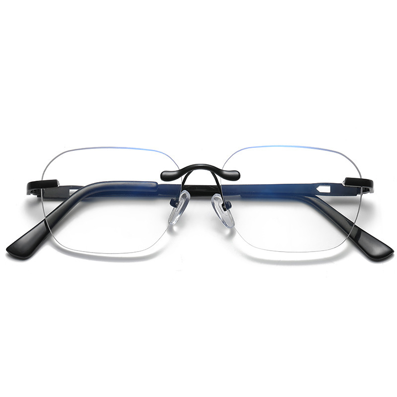 FRAMELESS PURE TITANIUM COLOR-CHANGING BLUE LIGHT BLOCKING READING GLASSES