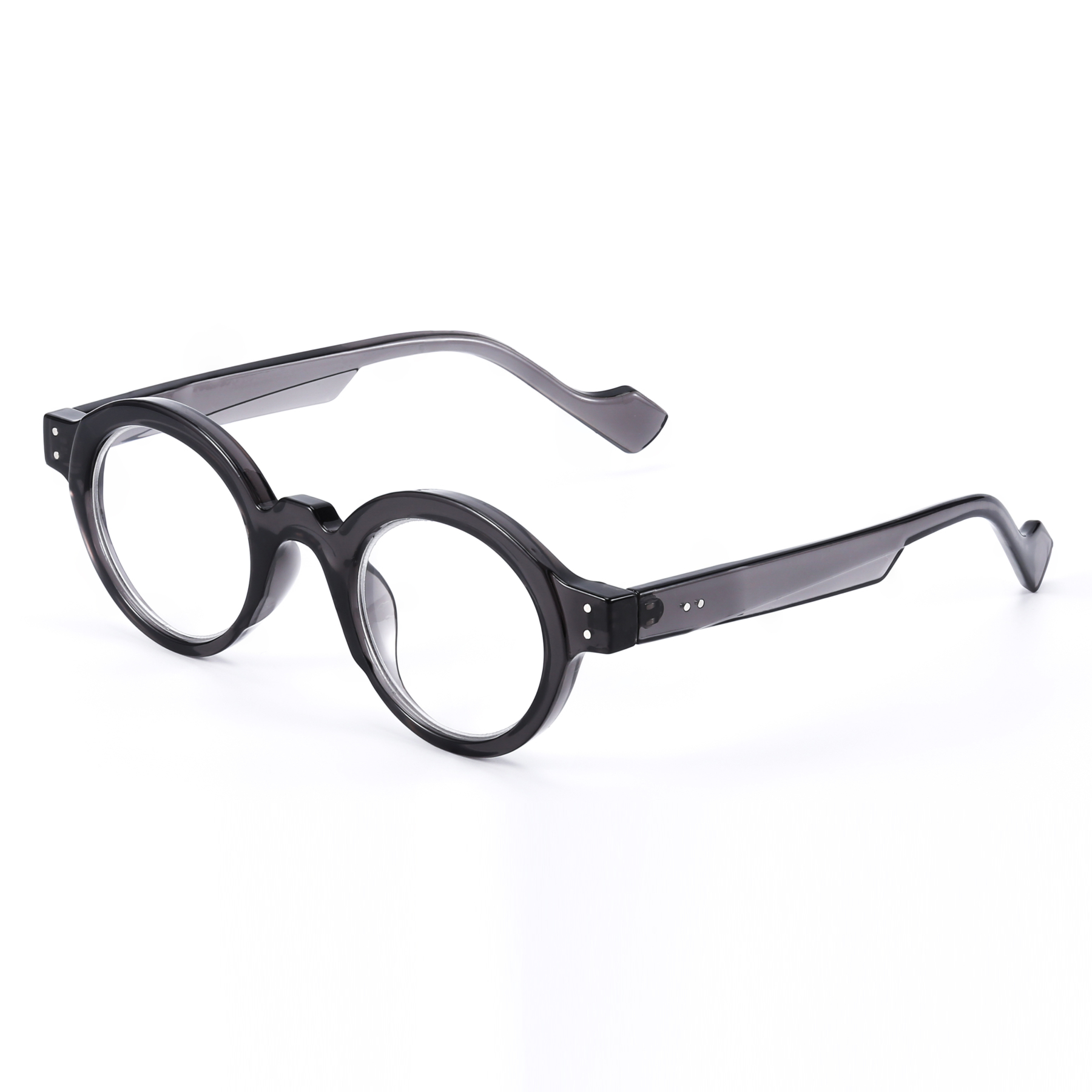 RUNDE PHOTOCHROME VOLLRAHMEN-LESEBRILLE IM RETRO-STIL