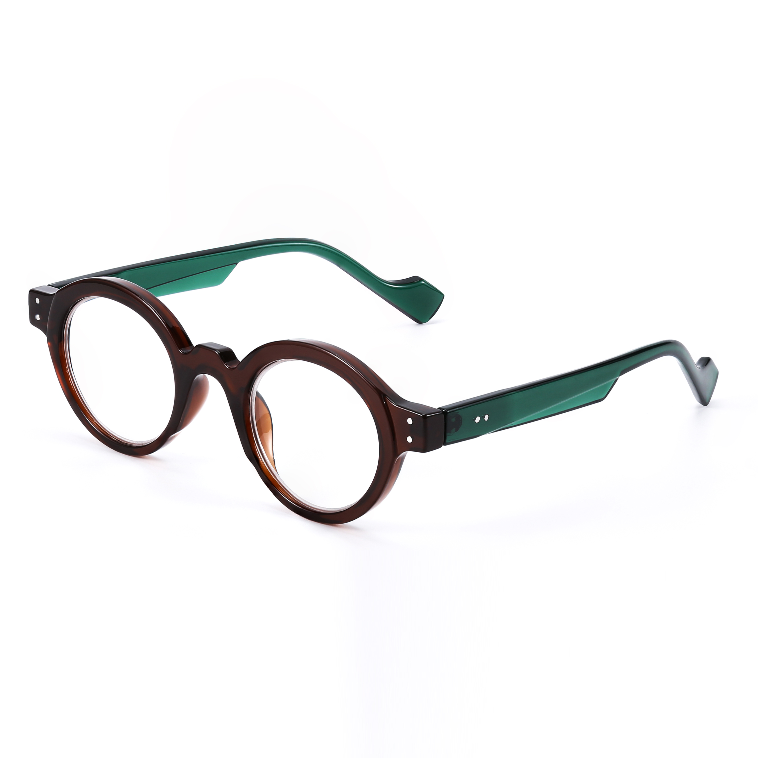 RUNDE PHOTOCHROME VOLLRAHMEN-LESEBRILLE IM RETRO-STIL