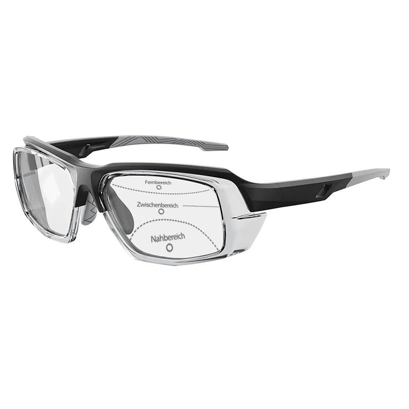 ABNEHMBARE SPORTLICHE SICHERHEITS-LESEBRILLE MIT PHOTOCHROMEN MULTIFOKALEN GLÄSERN