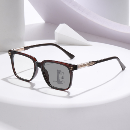 RETRO LARGE FRAME RIVET COLOR CHANGING MULTI-FOCAL READING GLASSES