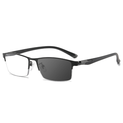 MEN'S METAL ULTRA-LIGHT HALF-FRAME PHOTOCHROMIC MULTIFOCAL GLASSES