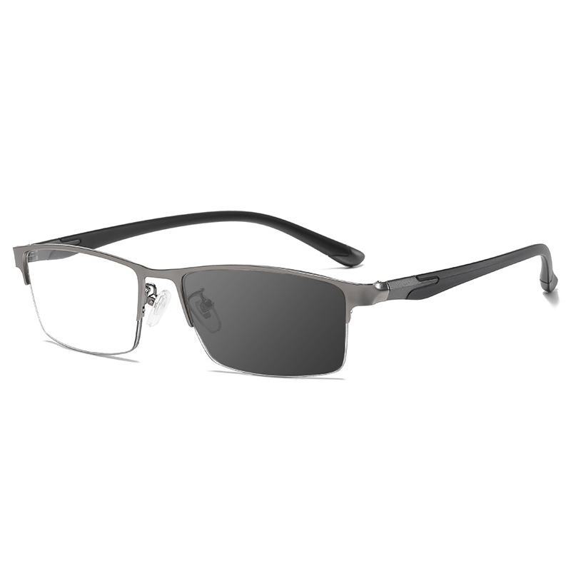 MEN'S METAL ULTRA-LIGHT HALF-FRAME PHOTOCHROMIC MULTIFOCAL GLASSES