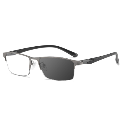 MEN'S METAL ULTRA-LIGHT HALF-FRAME PHOTOCHROMIC MULTIFOCAL GLASSES