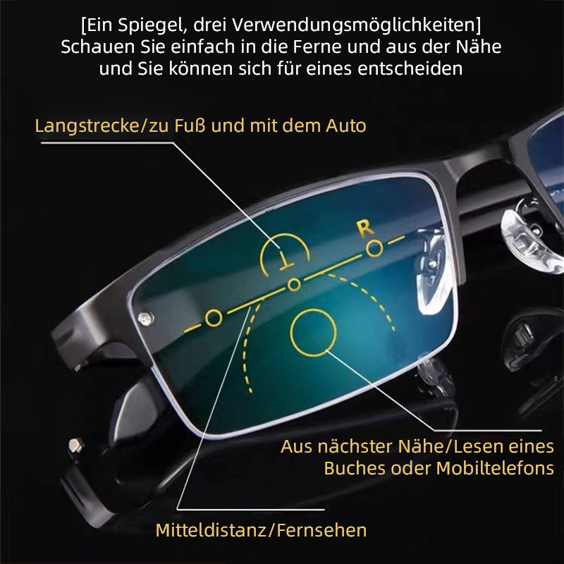 TITAN MULTIFOKALE LESERBRILLEN FOTOCHROMATISCH PROGRESSIVE DOPPELTE ANTI-BLAULICHT