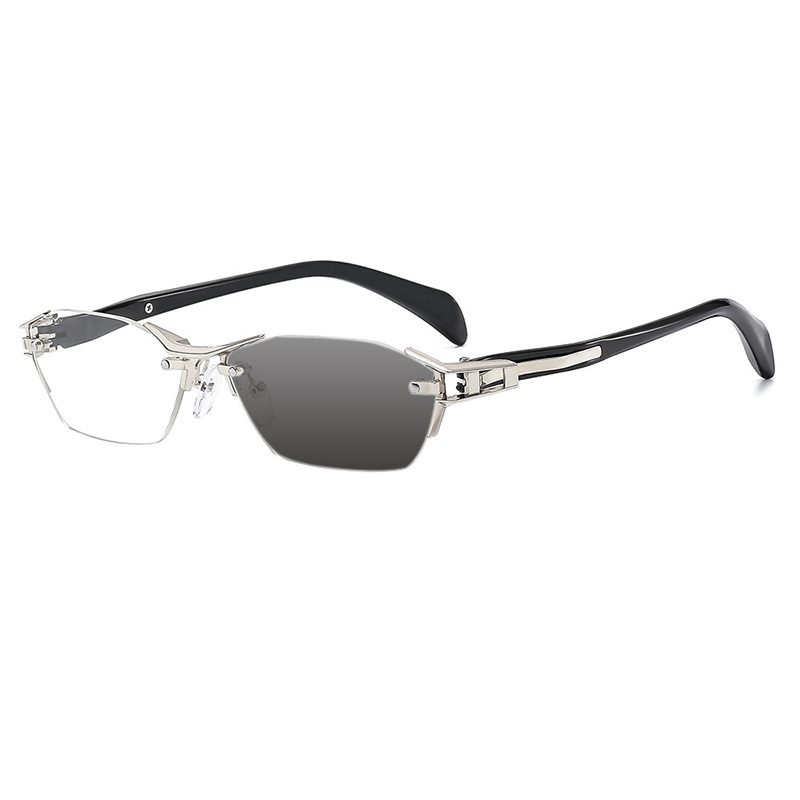 RETRO FRAMELESS METAL COLOR CHANGING READING GLASSES