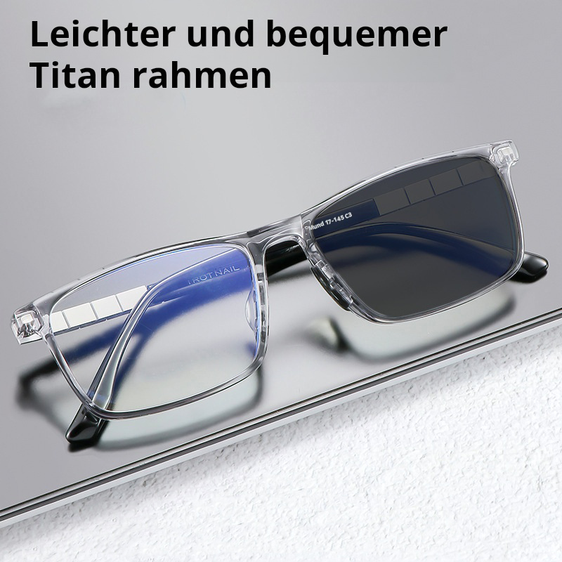 QUADRATISCHE ULTRALEICHTE REINTITAN PHOTOCHROME MULTIFOKALE LESEBRILLE
