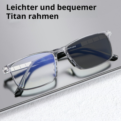 QUADRATISCHE ULTRALEICHTE REINTITAN PHOTOCHROME MULTIFOKALE LESEBRILLE