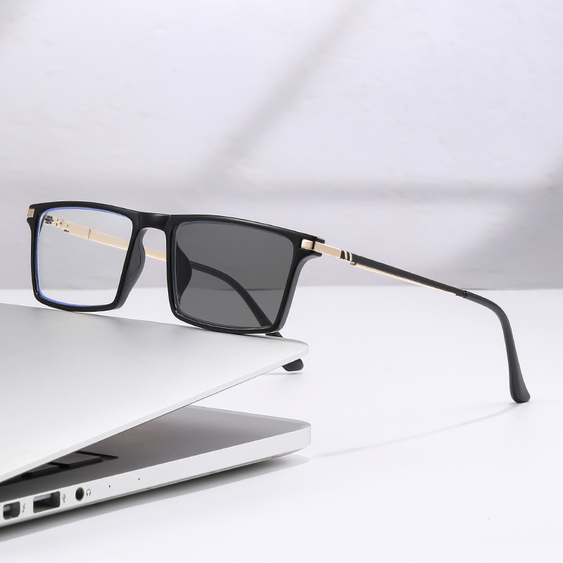 SQUARE SPRING LARGE FRAME PHOTOCHROMIC READING GLASSES