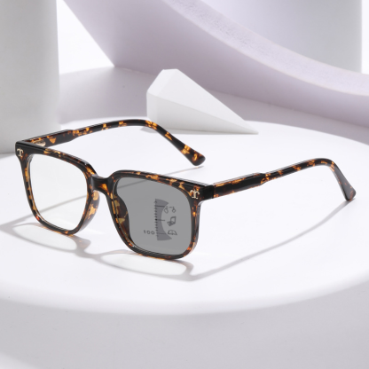 RETRO LARGE FRAME RIVET COLOR CHANGING MULTI-FOCAL READING GLASSES