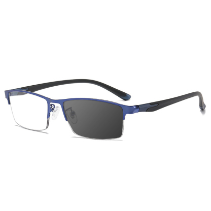 MEN'S METAL ULTRA-LIGHT HALF-FRAME PHOTOCHROMIC MULTIFOCAL GLASSES
