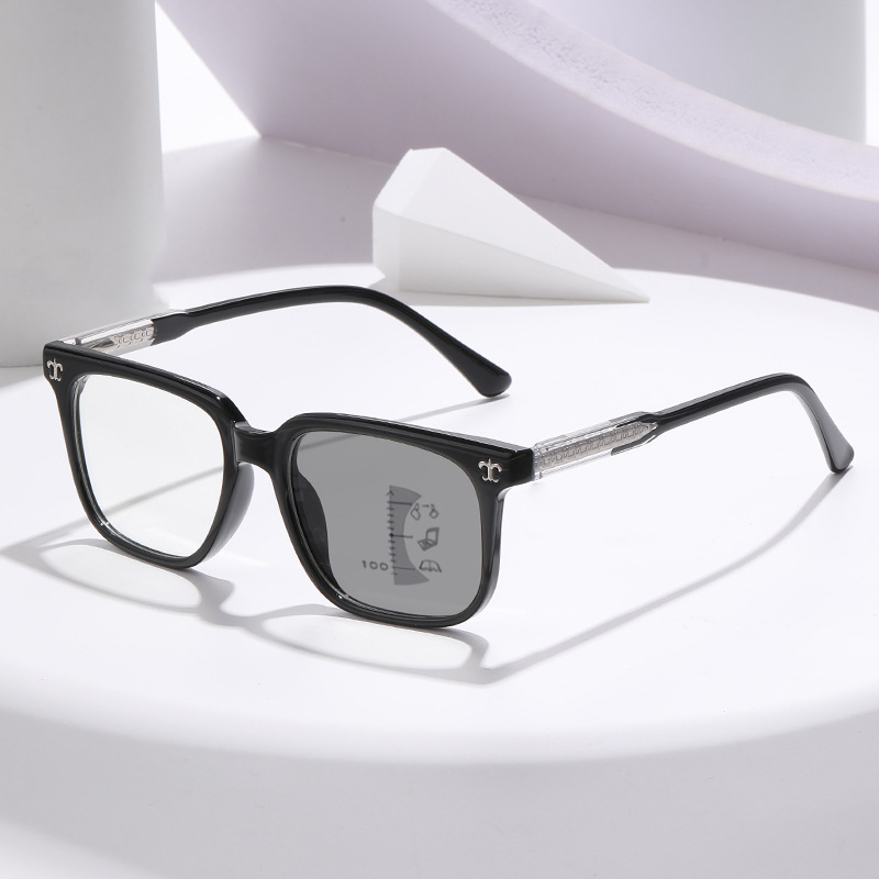 RETRO LARGE FRAME RIVET COLOR CHANGING MULTI-FOCAL READING GLASSES