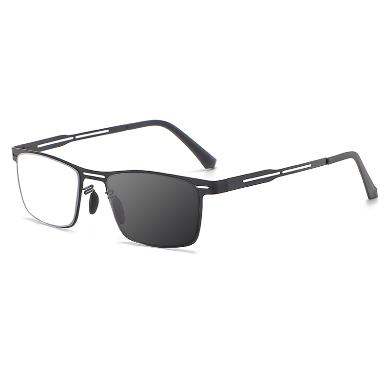 FASHION BUSINESS METAL LARGE FRAME MULTIFOCAL PHOTOCHROMIC GLASSES
