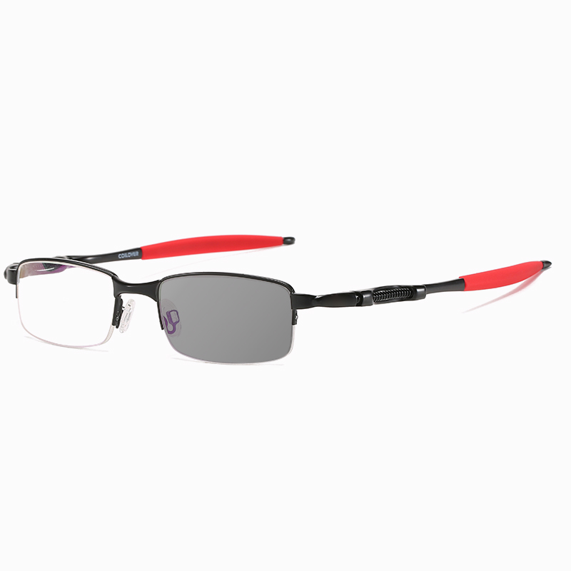 SPRING-LOADED SEMI-RIMLESS PHOTOCHROMIC MULTIFOCAL READING GLASSES