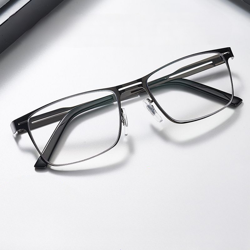 FASHION BUSINESS METAL LARGE FRAME MULTIFOCAL PHOTOCHROMIC GLASSES