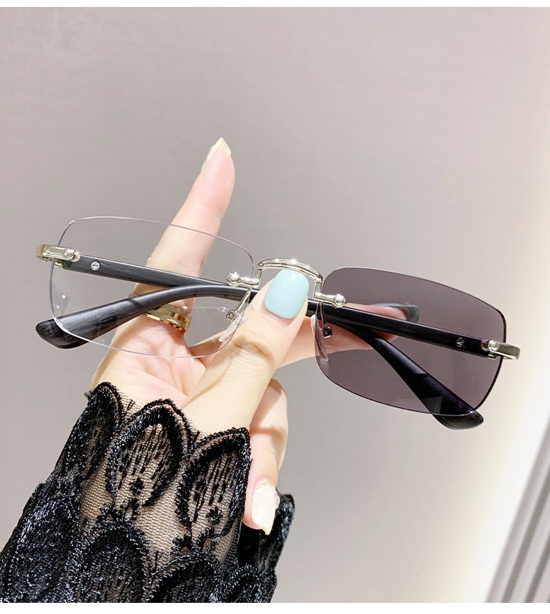 ULTRA-LIGHT WOOD GRAIN FRAMELESS BLUE LIGHT BLOCKING PHOTOCHROMIC READING GLASSES