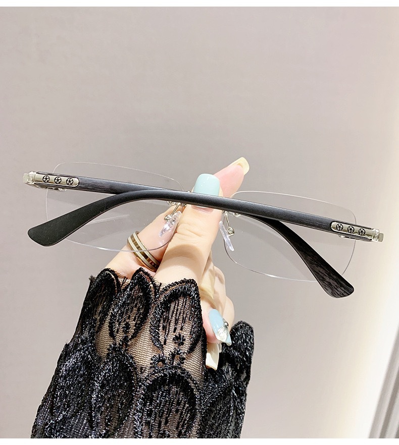 ULTRA-LIGHT WOOD GRAIN FRAMELESS BLUE LIGHT BLOCKING PHOTOCHROMIC READING GLASSES