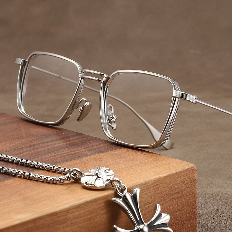 FASHIONABLE METAL GOTHIC SQUARE ANTI-BLUE LIGHT READING GLASSES