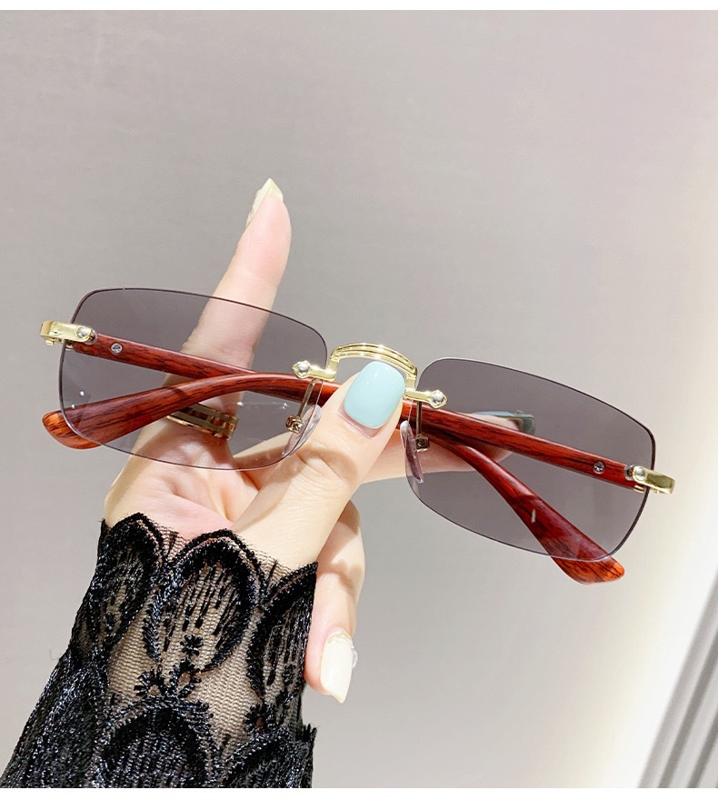 ULTRA-LIGHT WOOD GRAIN FRAMELESS BLUE LIGHT BLOCKING PHOTOCHROMIC READING GLASSES