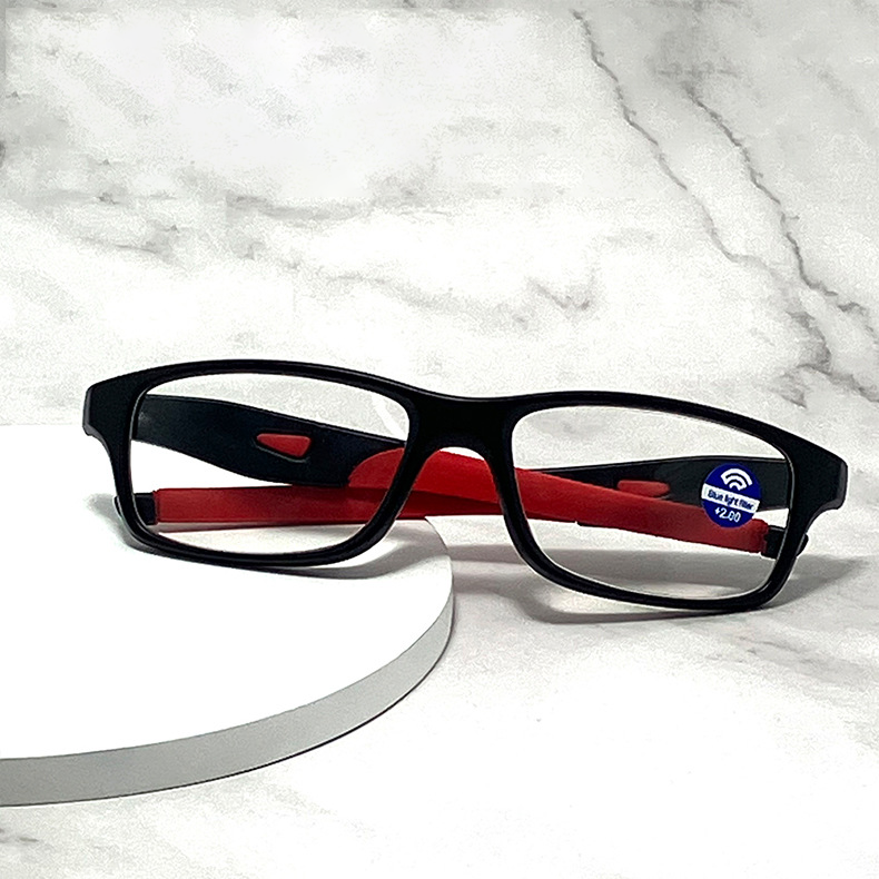 MEN'S RETRO SQUARE FRAME SPORTS ANTI-BLUE LIGHT READING GLASSES