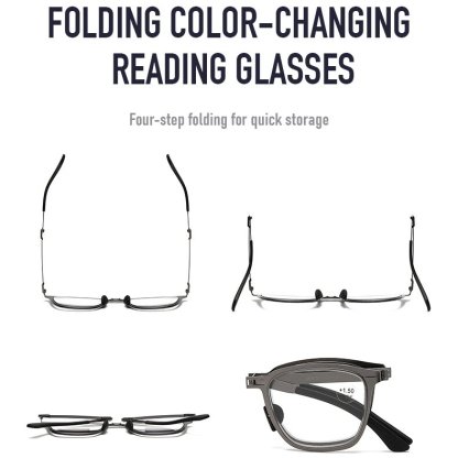 ULTRA-LIGHT FOLDABLE BUSINESS COLOR-CHANGING MULTI-FOCAL READING GLASSES