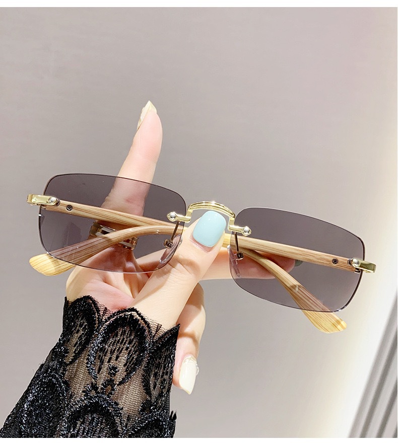 ULTRA-LIGHT WOOD GRAIN FRAMELESS BLUE LIGHT BLOCKING PHOTOCHROMIC READING GLASSES