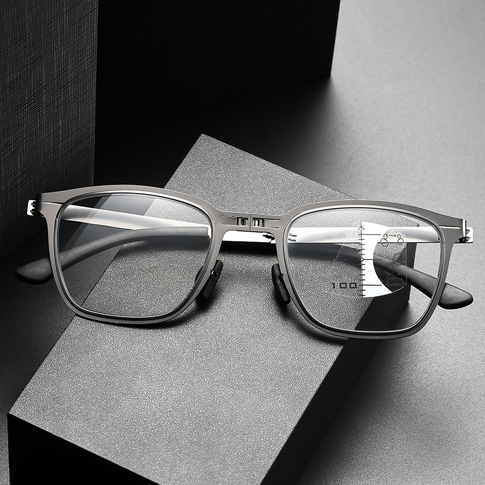 ULTRA-LIGHT FOLDABLE BUSINESS COLOR-CHANGING MULTI-FOCAL READING GLASSES