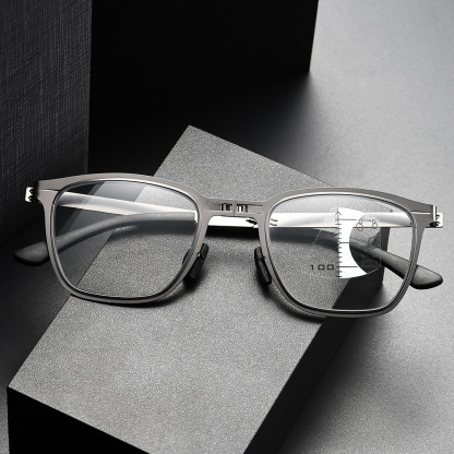 ULTRA-LIGHT FOLDABLE BUSINESS COLOR-CHANGING MULTI-FOCAL READING GLASSES