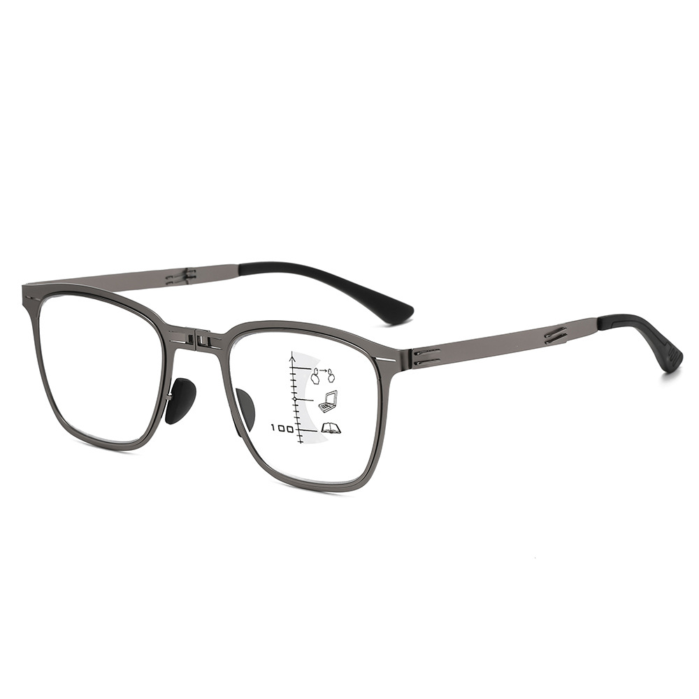 ULTRA-LIGHT FOLDABLE BUSINESS COLOR-CHANGING MULTI-FOCAL READING GLASSES
