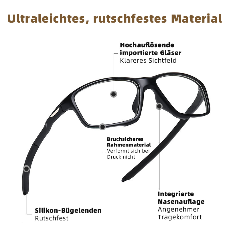 ULTRALEICHTE OUTDOOR-SPORTBRILLE MIT QUADRATISCHEM RAHMEN UND PHOTOCHROMER LESEBRILLE