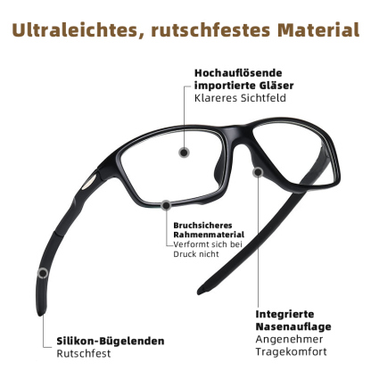ULTRALEICHTE OUTDOOR-SPORTBRILLE MIT QUADRATISCHEM RAHMEN UND PHOTOCHROMER LESEBRILLE