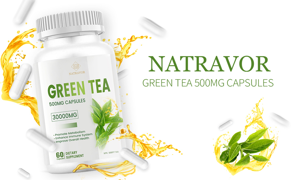 Green Tea 500mg capsules，30000mg，60 Capsules