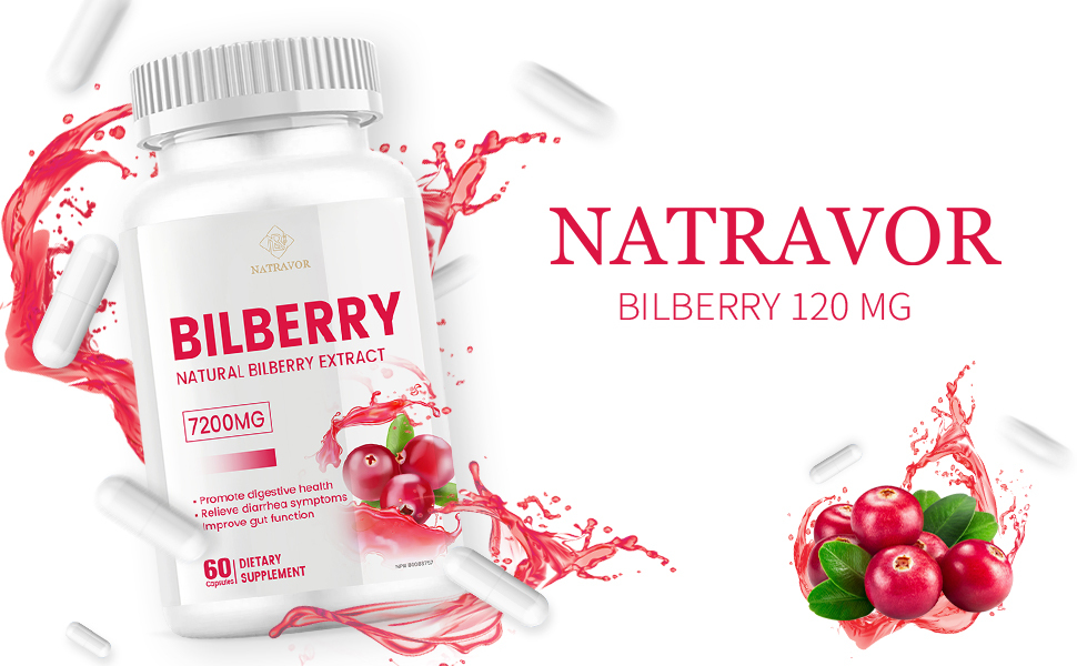 Bilberry 120 mg，7200mg，60 Capsules